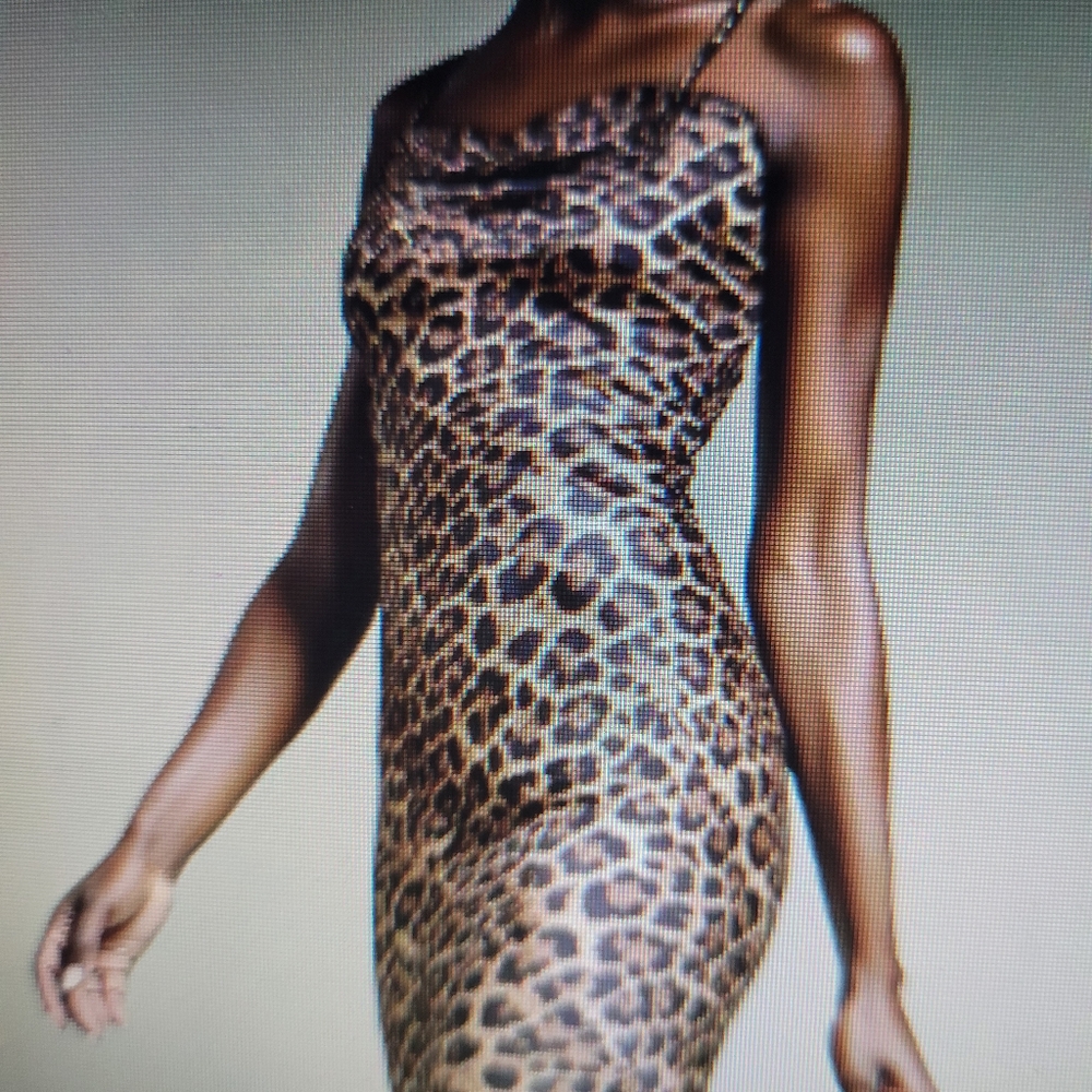 NWOT:  Leopard Print Maxi Dress